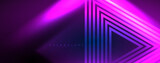 Neon glowing lines and angles, magic energy space light concept. Vector illustration for wallpaper, banner, background, leaflet, catalog, cover, flyer