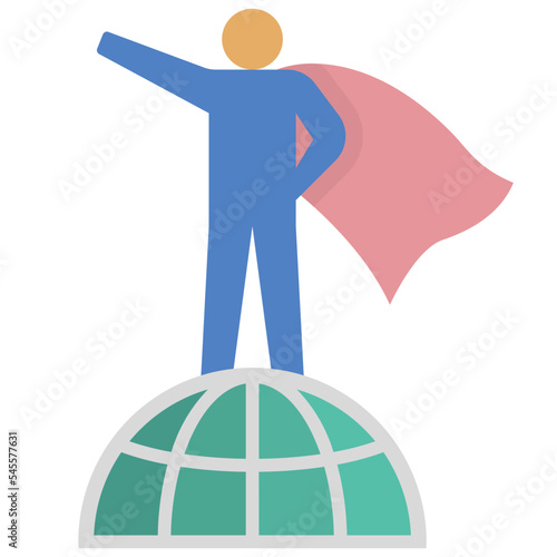 superhero flat style icon
