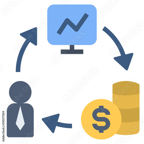trader flat style icon