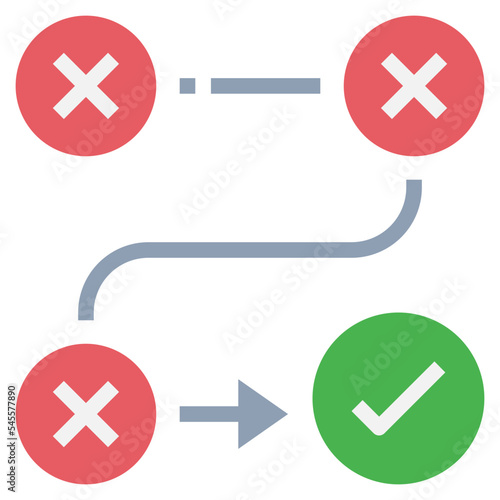 trial and error flat style icon