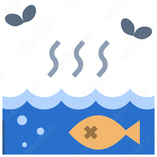 water pollution flat style icon