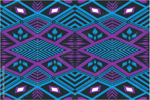 Geometric ethnic oriental pattern traditional Design for background,wallpaper,clothing, wrapping, fabric,Vector illustration.embroider style.