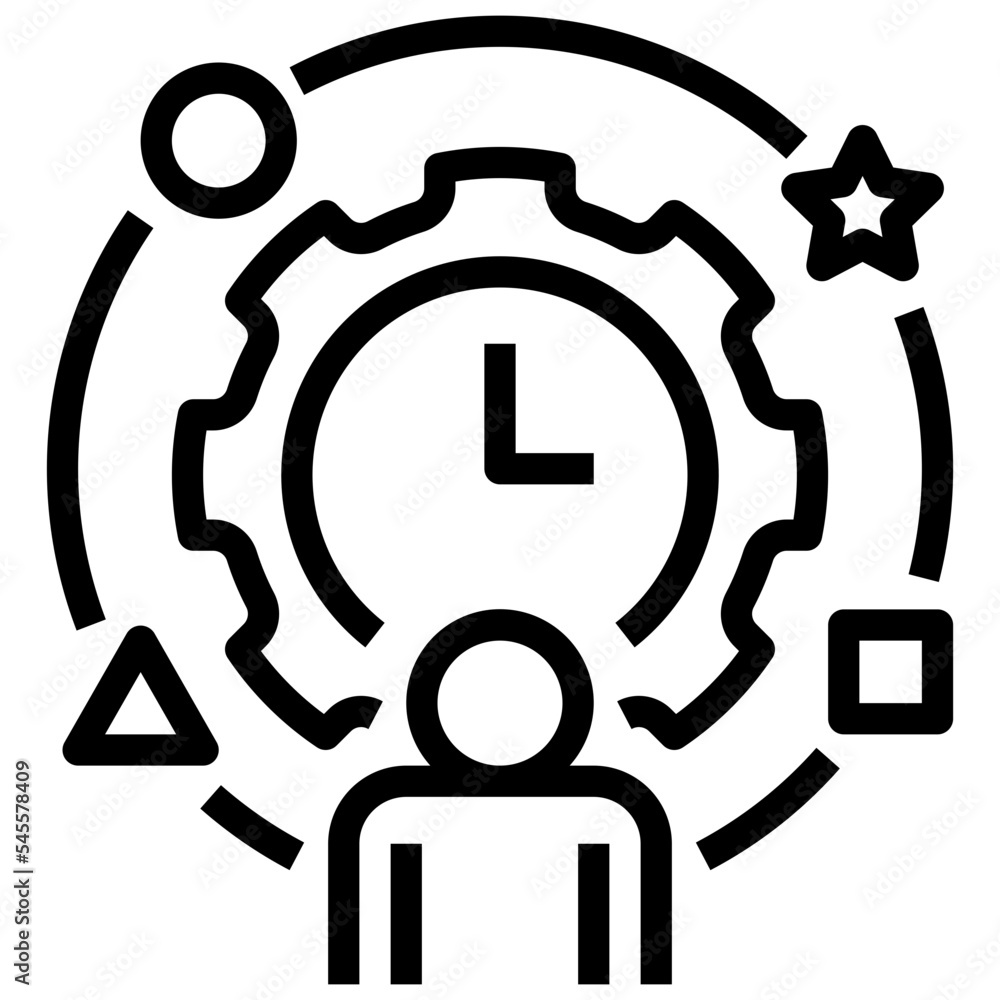 time outline style icon