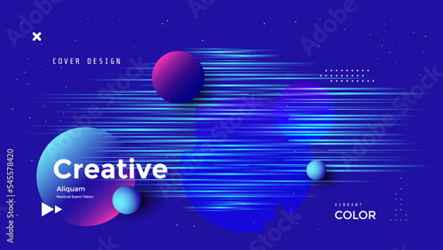 Blue abstract background with motion gradient line. Vector graphics