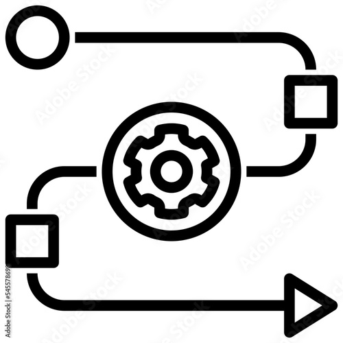 workflow outline style icon