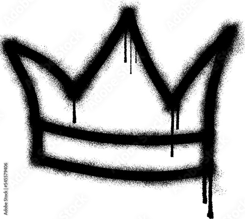 Crown with black spray paint. 
