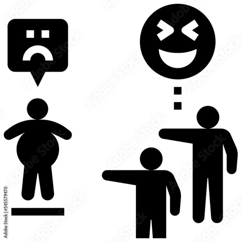 body shaming glyph style icon