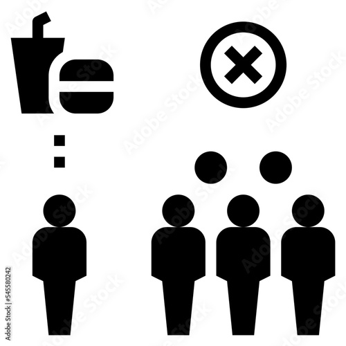 food crisis glyph style icon