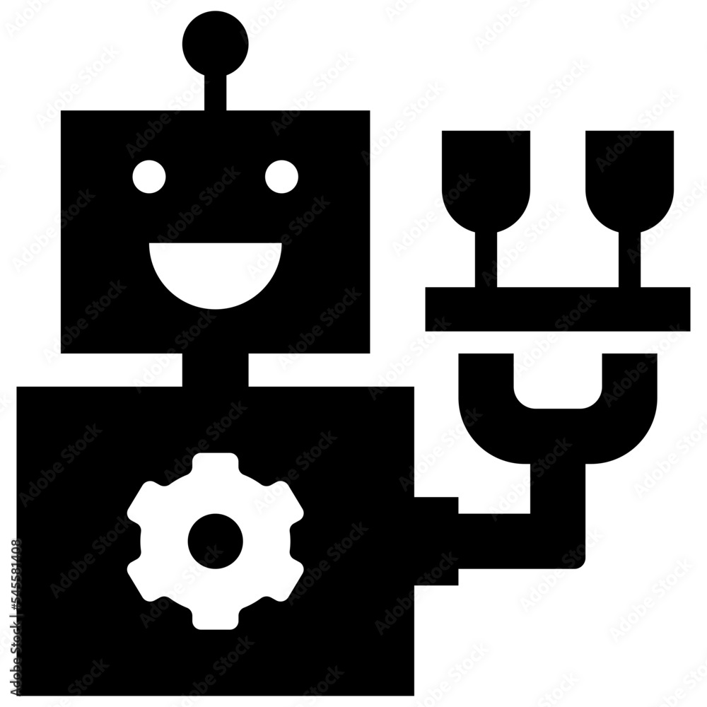 robot glyph style icon robot glyph style icon