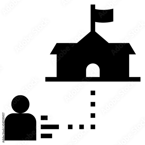 school phobia glyph style icon