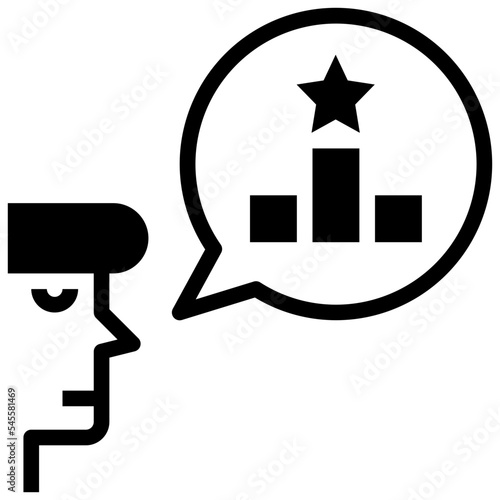 self motivation glyph style icon