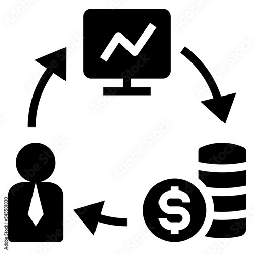 trader glyph style icon