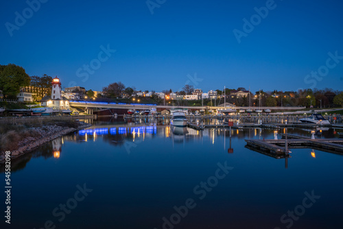 Lighthouse and Marina at Night - Kincardine, Ontario