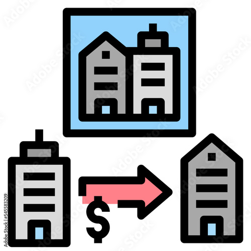 acquirer filled outline style icon