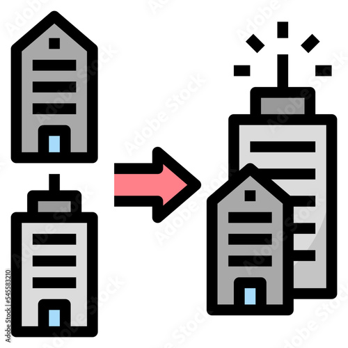 acquisition filled outline style icon