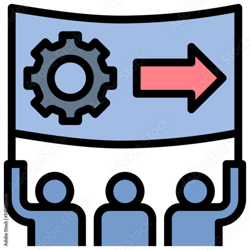 activist filled outline style icon
