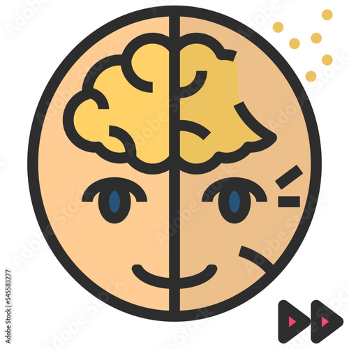 aging filled outline style icon