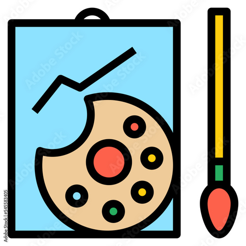 art filled outline style icon