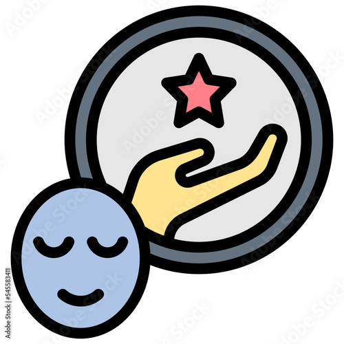 aspiration filled outline style icon