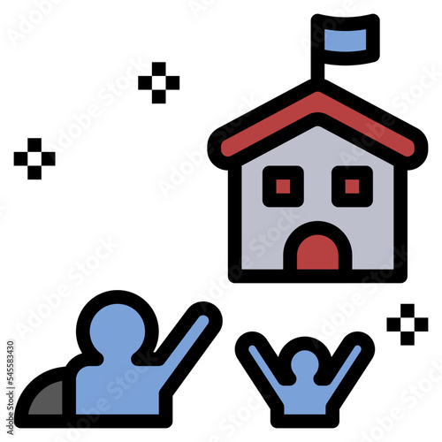 asylum filled outline style icon