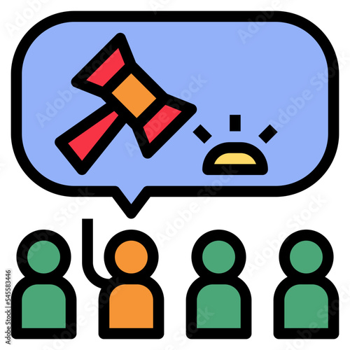 auction filled outline style icon