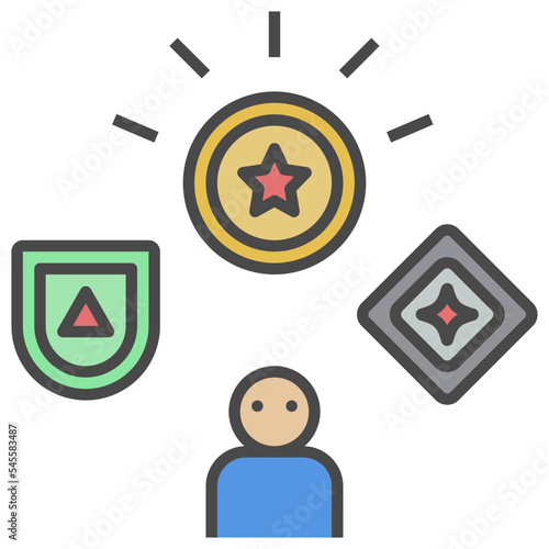 badge filled outline style icon