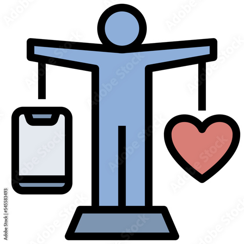 balance filled outline style icon