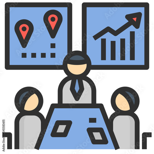 boardroom filled outline style icon