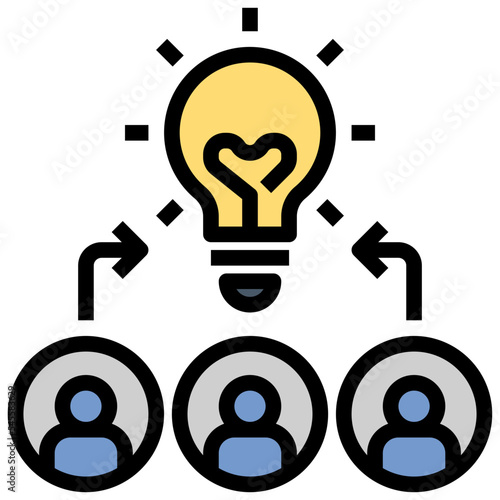 brainstorm filled outline style icon