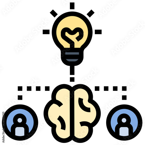 brainstorming filled outline style icon