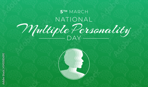 Multiple Personality Day Background Illustration with Woman