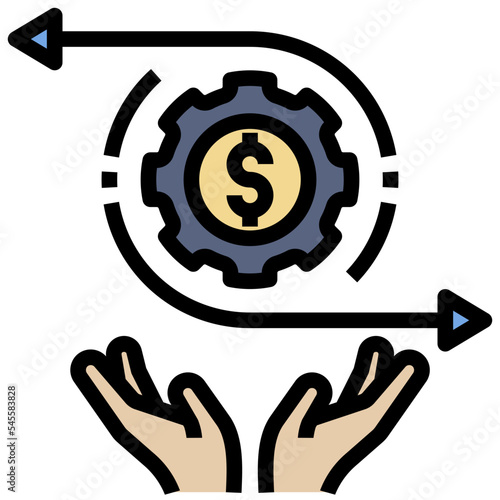 cash filled outline style icon