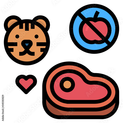 carnivore filled outline style icon