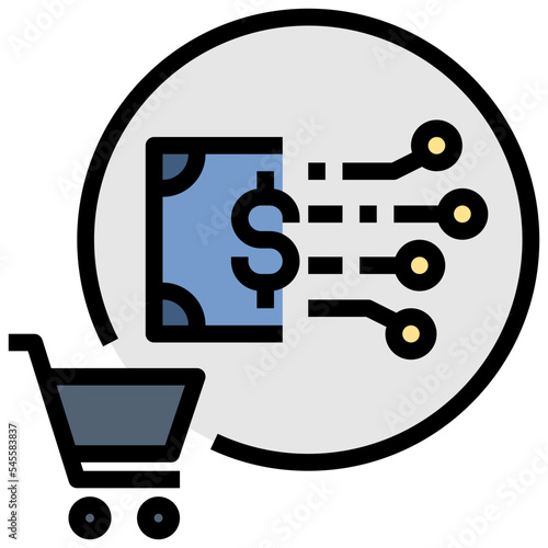 cashless filled outline style icon