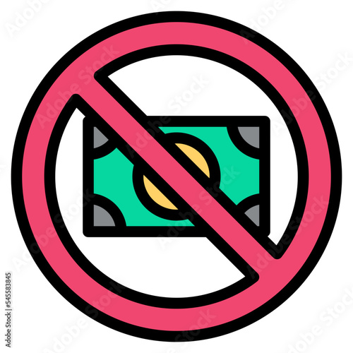 cashless filled outline style icon