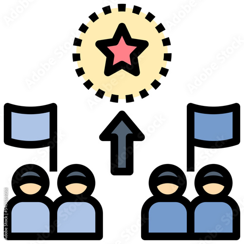 competition filled outline style icon