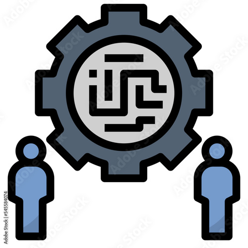 complexity filled outline style icon