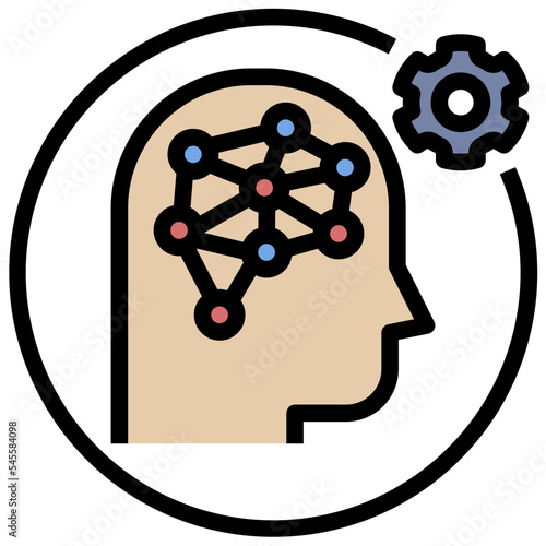 computationally filled outline style icon