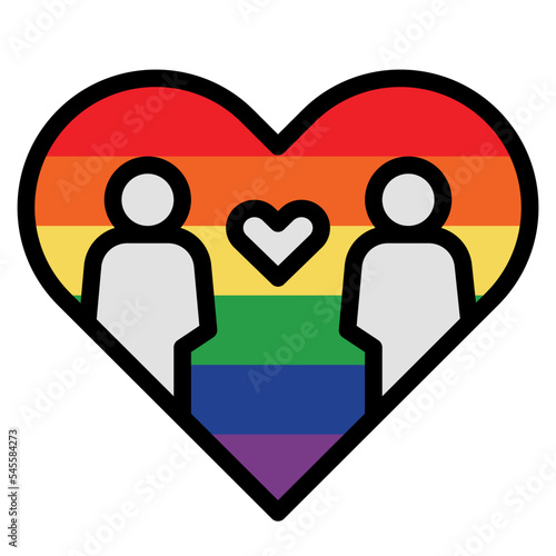 couple filled outline style icon