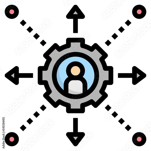 decentralization filled outline style icon