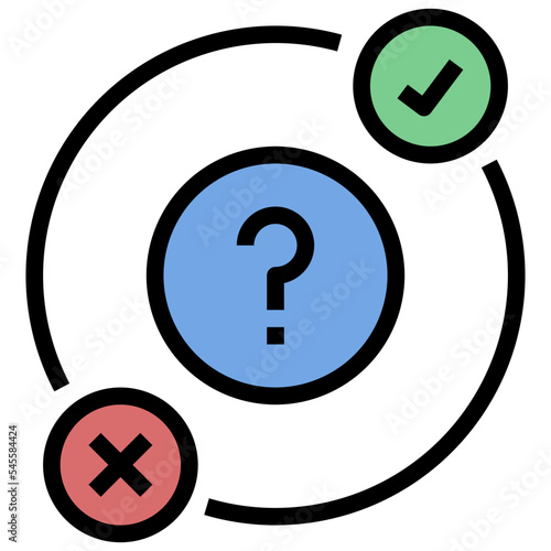 decision filled outline style icon