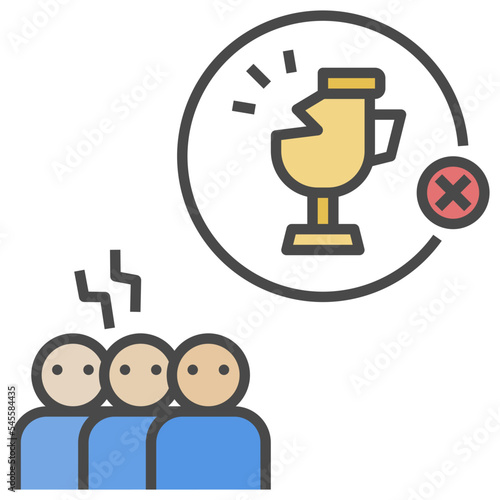 defeated filled outline style icon