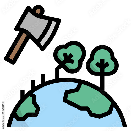 deforestation filled outline style icon