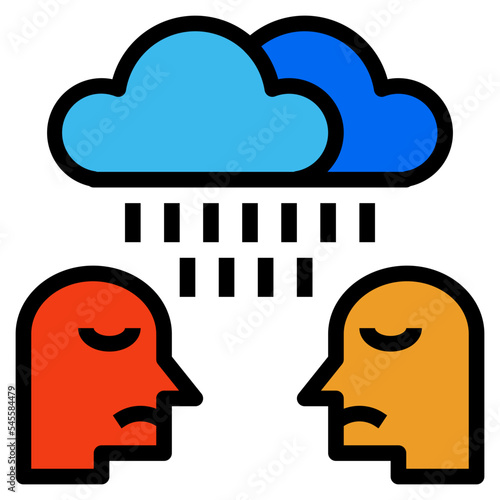 depression filled outline style icon