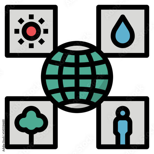 ecological filled outline style icon