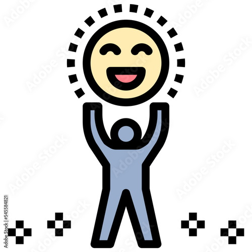 enjoyment filled outline style icon