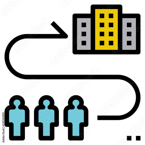 evacuation filled outline style icon