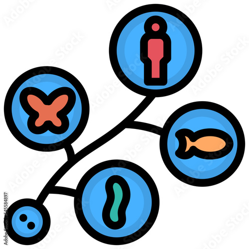 evolution filled outline style icon