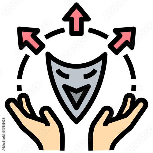 fake filled outline style icon