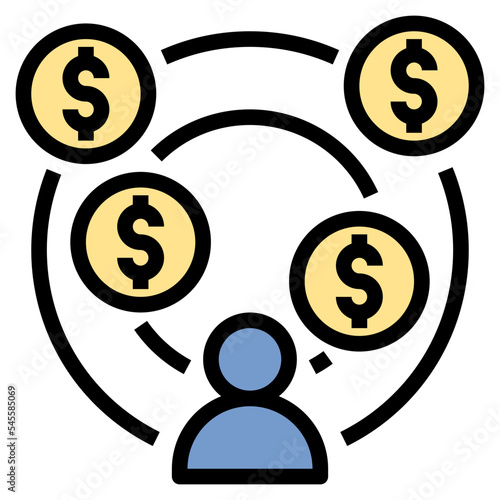 financial filled outline style icon
